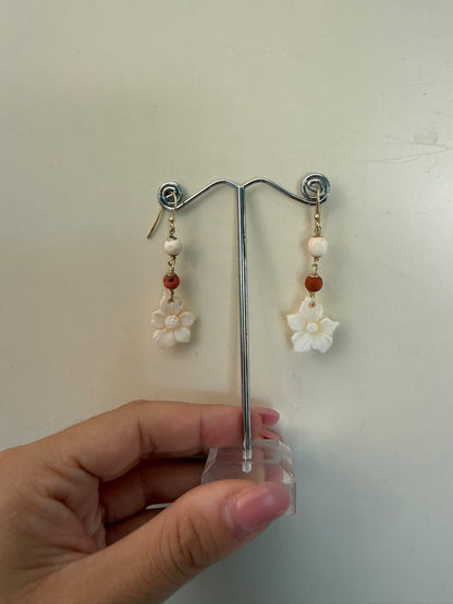 Orecchini in argento 925 cammeo fiore
