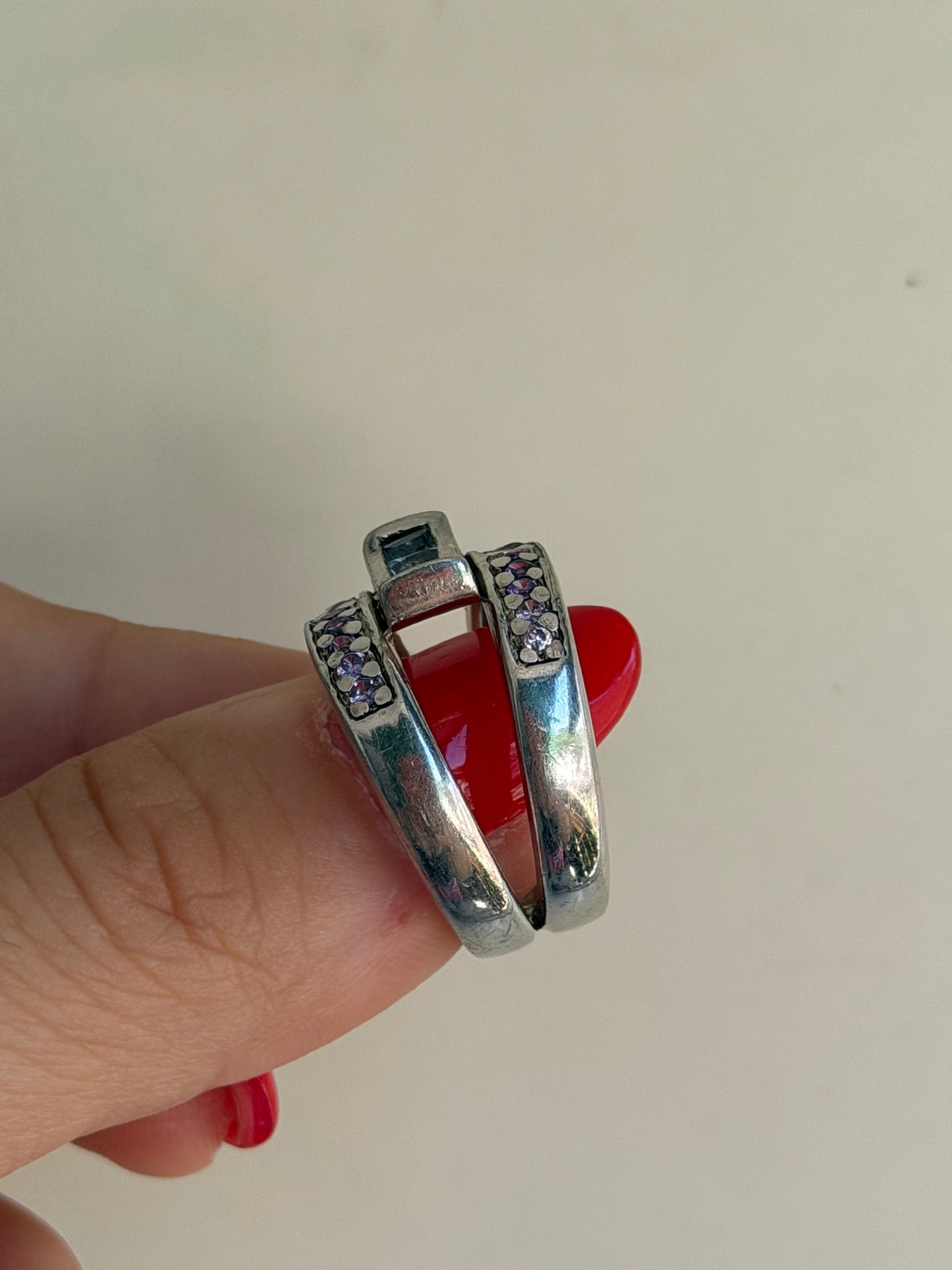 Anello in Argento 925 con Ametista e Acquamarina – Pietre Naturali