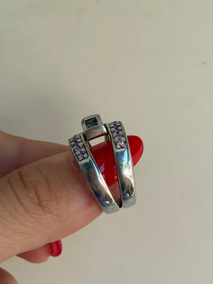 Anello in Argento 925 con Ametista e Acquamarina – Pietre Naturali