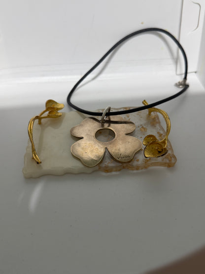 Collana VENNI in argento 925 con quadrifoglio dorato