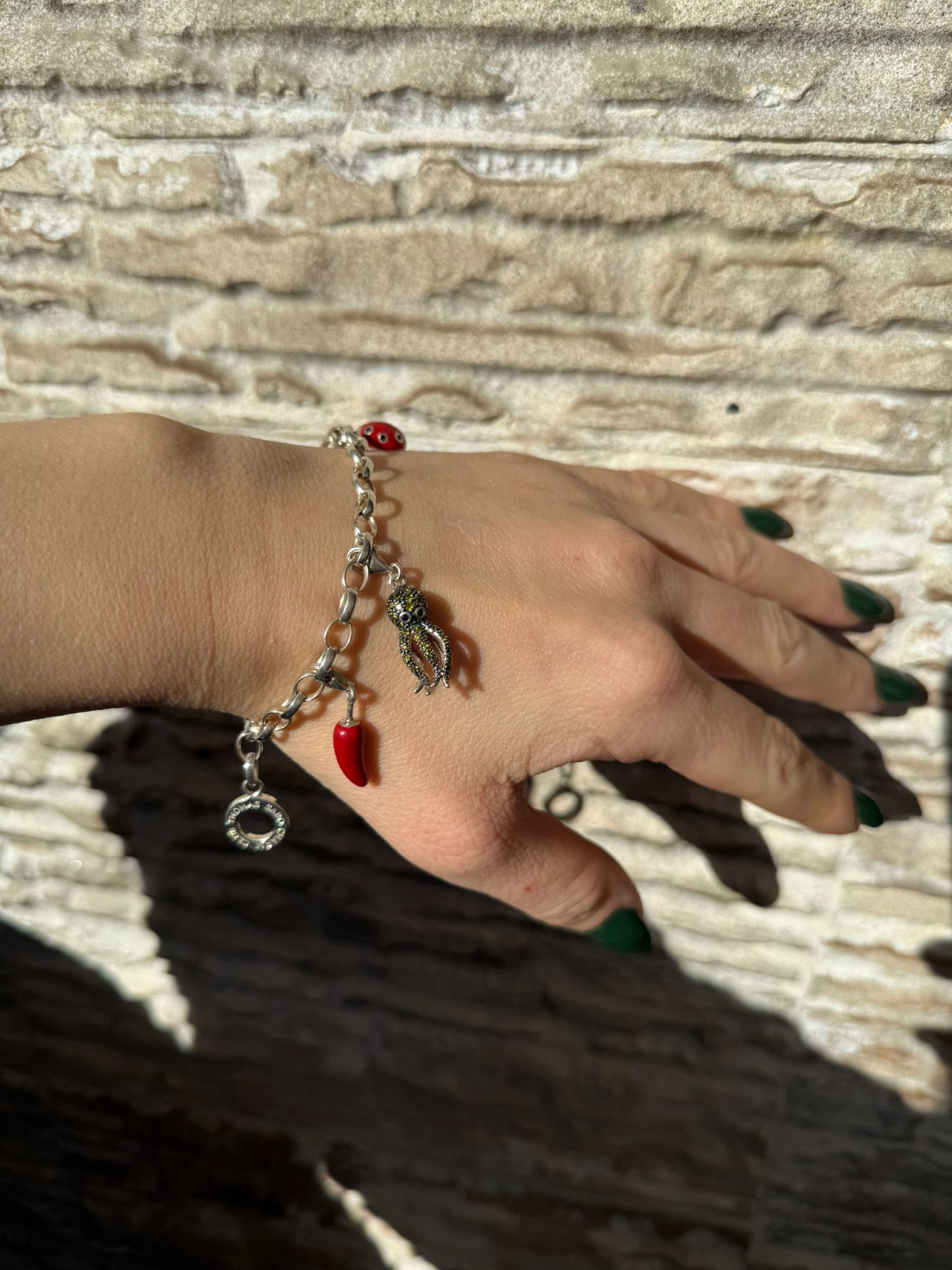 Bracciale charms in argento 925