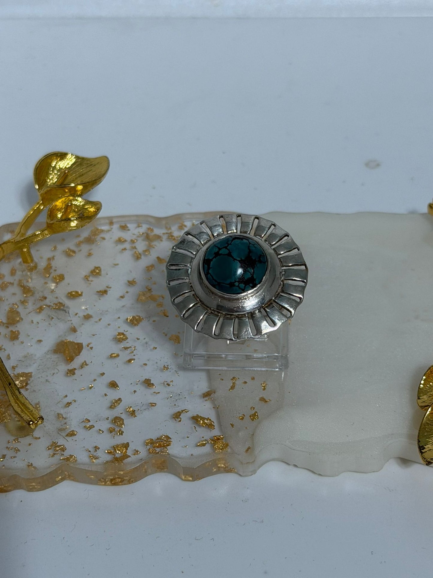 Anello in argento 925 con pietra turchese