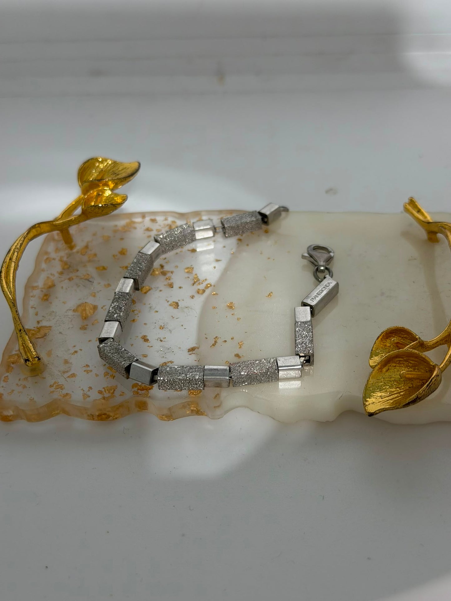 Bracciale in Argento 925 Pepite Lisce e Diamantate Pianegonda – Pezzo Unico