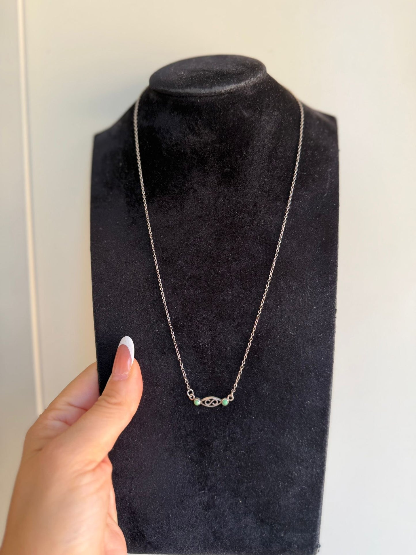 Collana in Argento 925 con Lettera S Smaltata Verde – Regalo Personalizzato