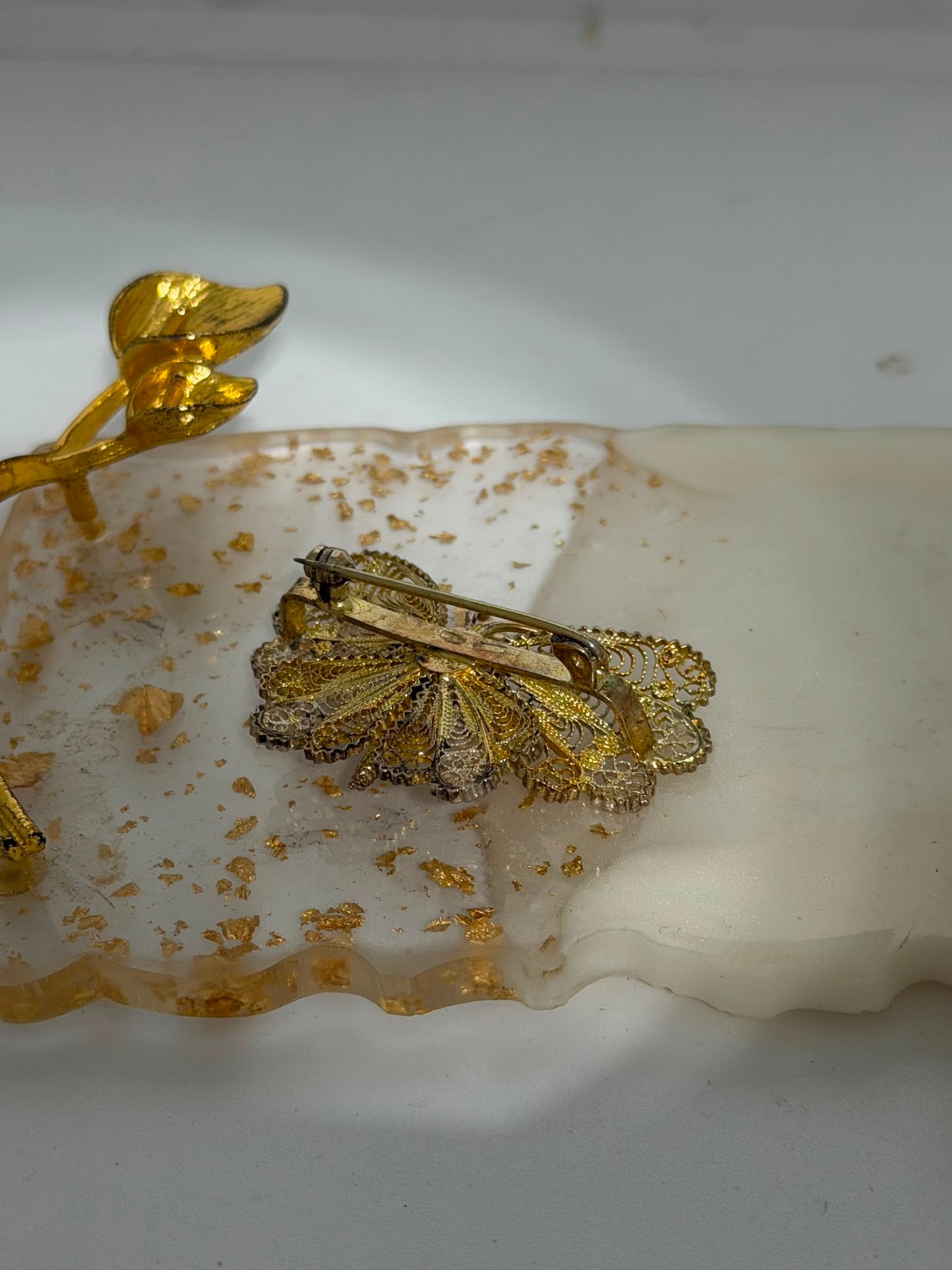 Spilla farfalla Filigranata Sarda in Argento 925 Dorata e Argento – Pezzo Unico