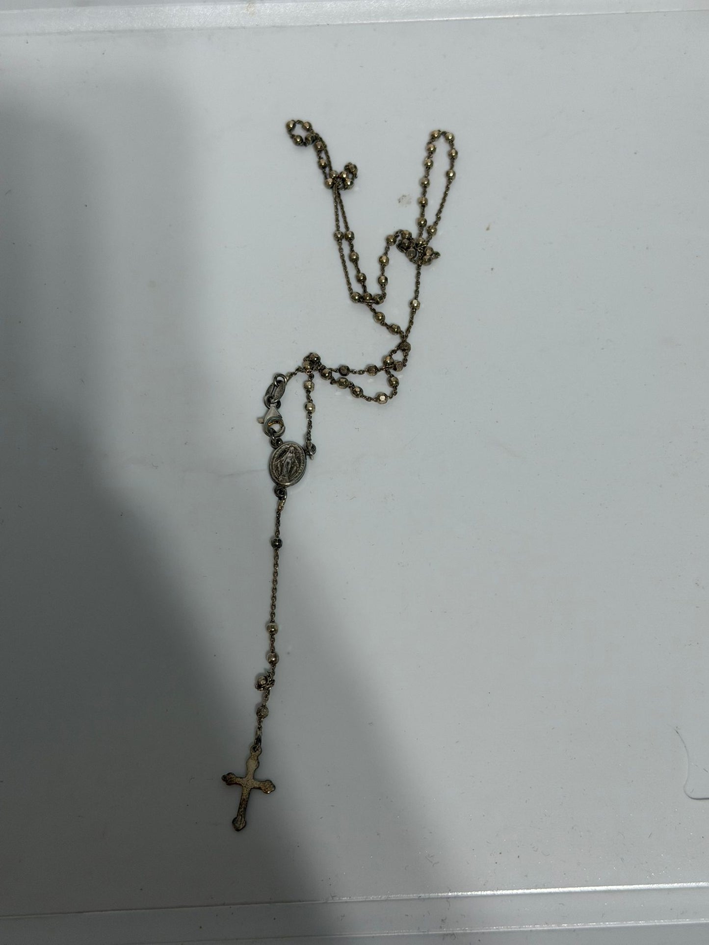 Rosario in Argento 925 con Sfere Piccole – Gioiello Devozionale Artigianale