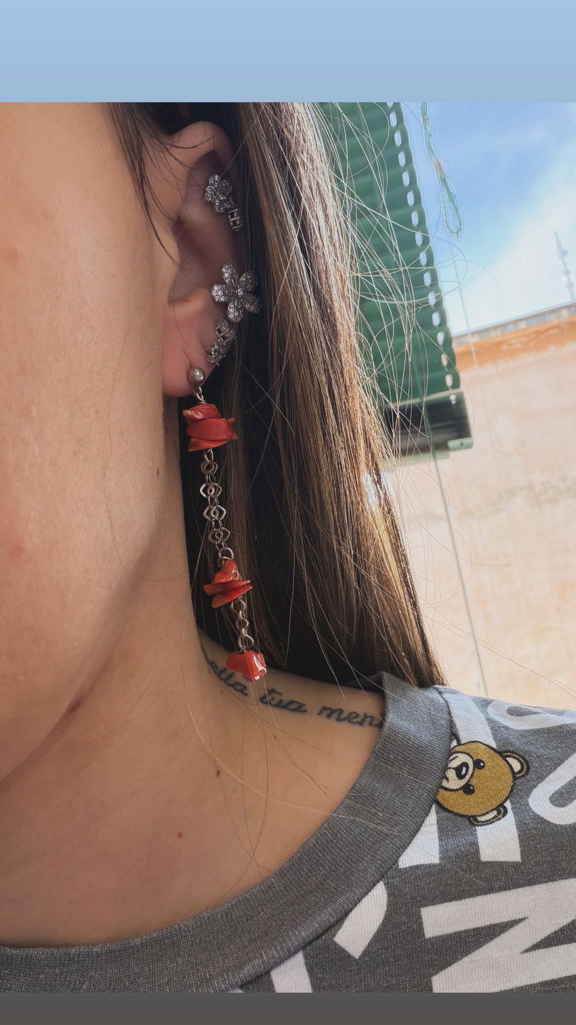 Orecchini in argento 925 con corallo rosso