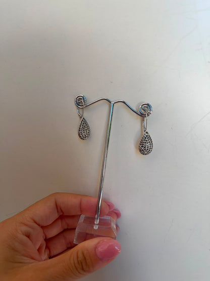 Orecchini a Goccia in Argento 925 con Pietre Marcasiti – Pezzo Unico