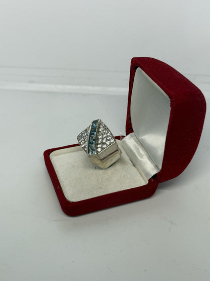 Anello in argento 925 acquamarina