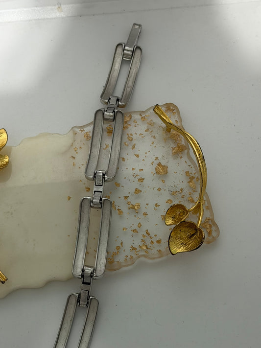 Bracciale schiava in argento 925 con targhette traforate
