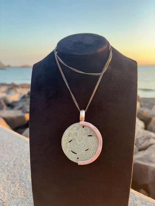 Collana in argento 925 giada verde
