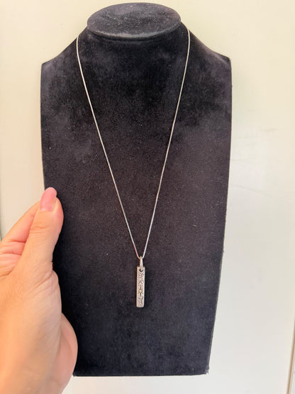 Collana in Argento 925 con Rettangolo e Sole Inciso – Pezzo Unico