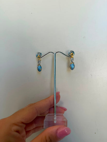 Orecchini Serpente in Argento 925 con Pietre Azzurre – Pezzo Unico