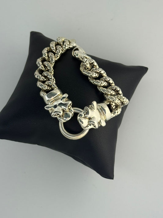 Bracciale pantere in argento 925
