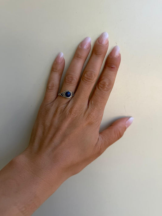 Anello in Argento 925 con Pietra Lapis Lazuli Blu – Pezzo Unico Artigianale