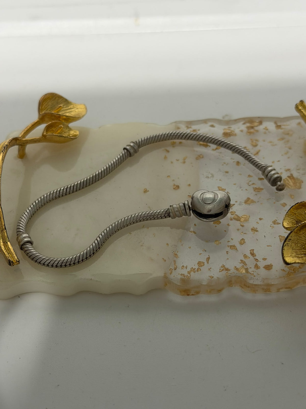 Bracciale Pandora in argento 925 a coda di topo con cuore