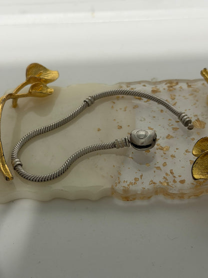 Bracciale Pandora in argento 925 a coda di topo con cuore