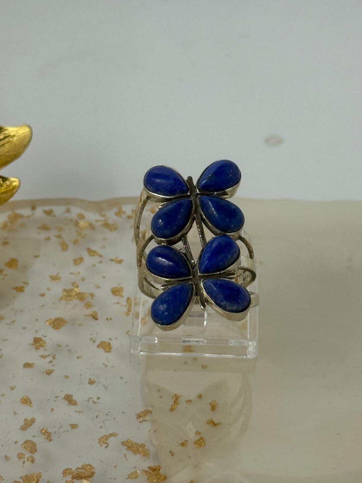 Anello Farfalle Argento 925 con Lapis Blu – Pezzo Unico