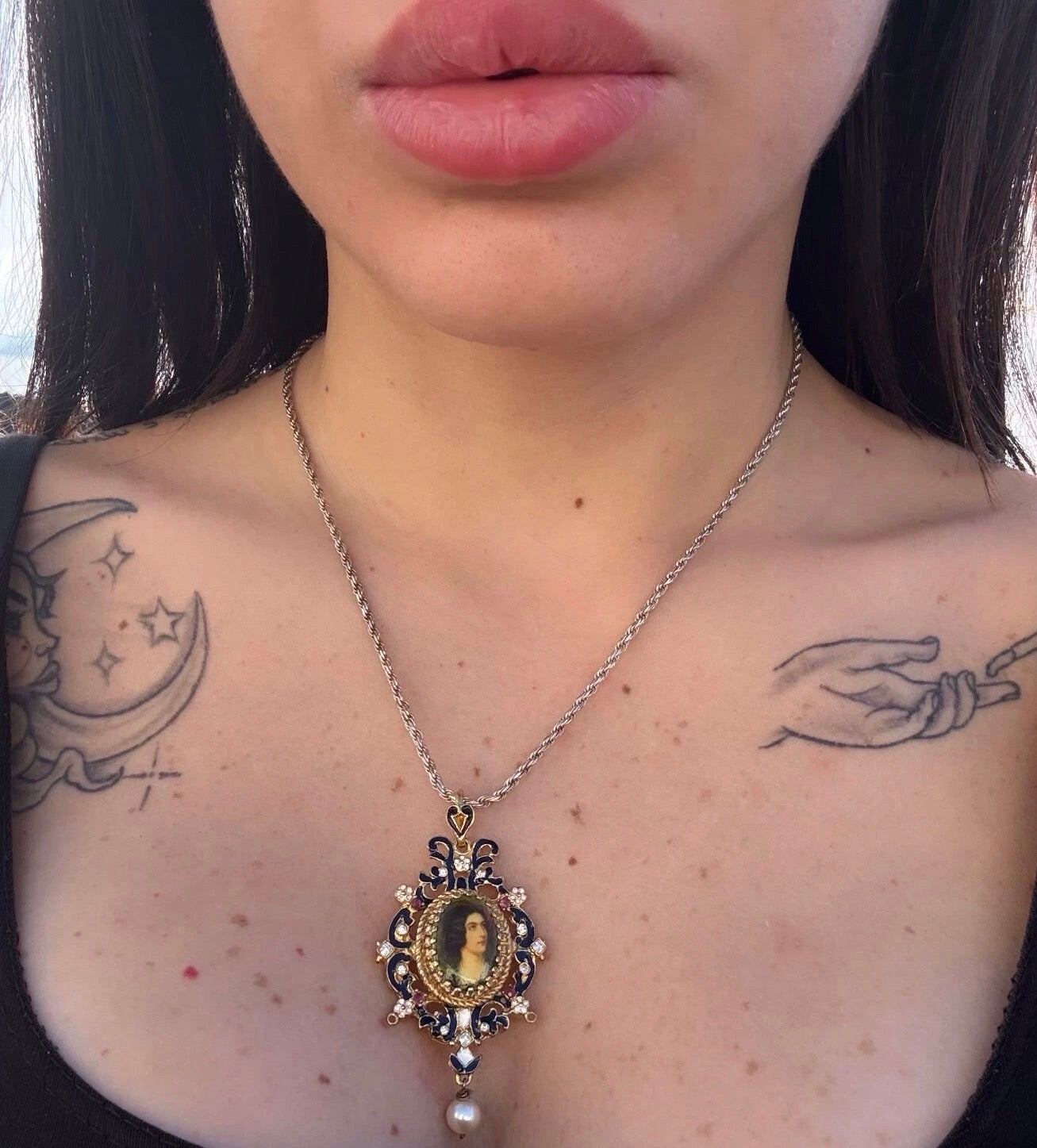 Collana in argento 925 con ciondolo dipinto a mano – Gioiello artigianale italiano