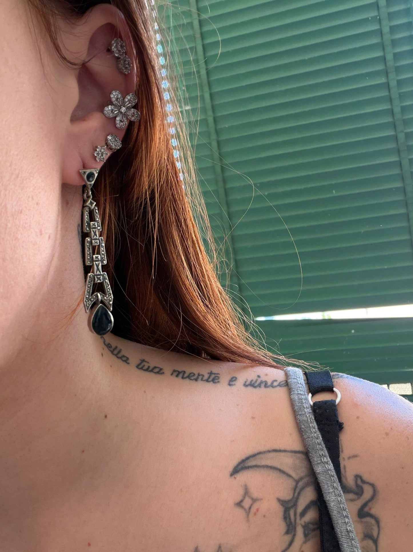 Orecchini Pendenti in Argento 925 con Onice Nero e Marcasiti – Eleganza Dark
