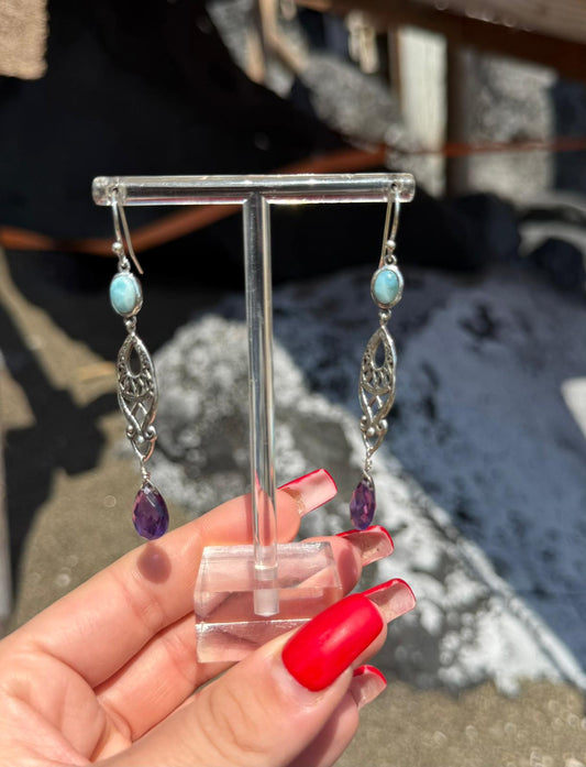 Orecchini in argento 925 angelite celeste