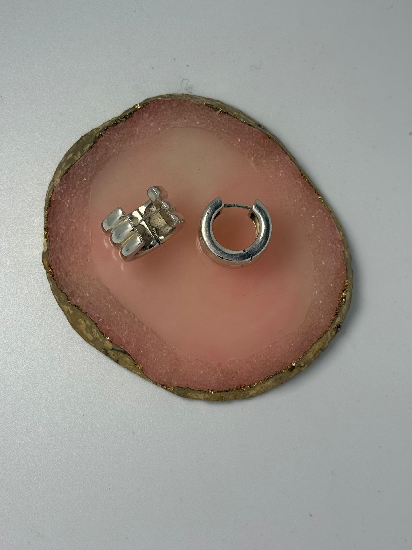 Orecchini cerchio in argento 925 doppi