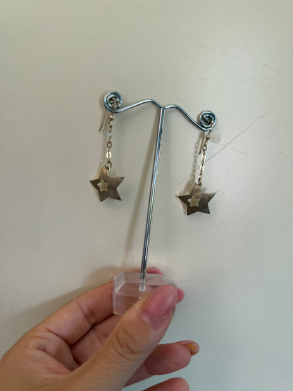Orecchini Stelle Pendenti in Argento 925 Dorato | Artigianali