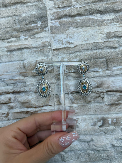 Orecchini in argento 925 topazio azzurro