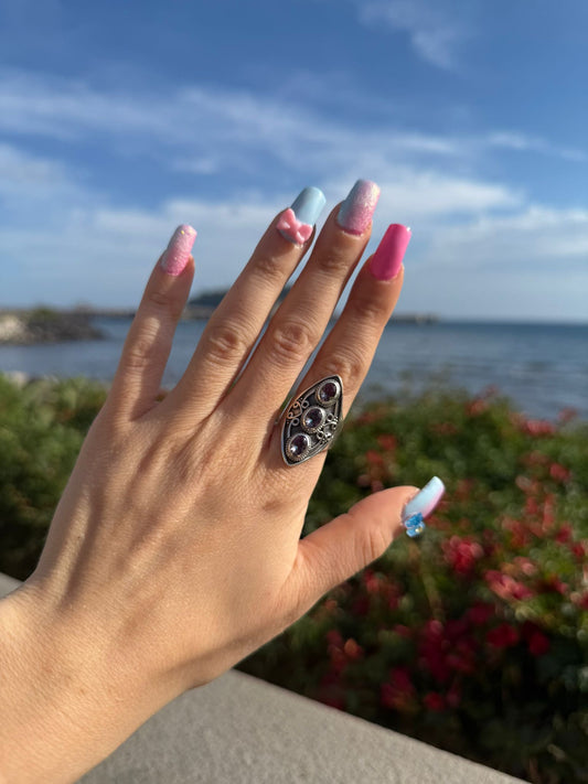 Anello in argento 925 topazio mistico
