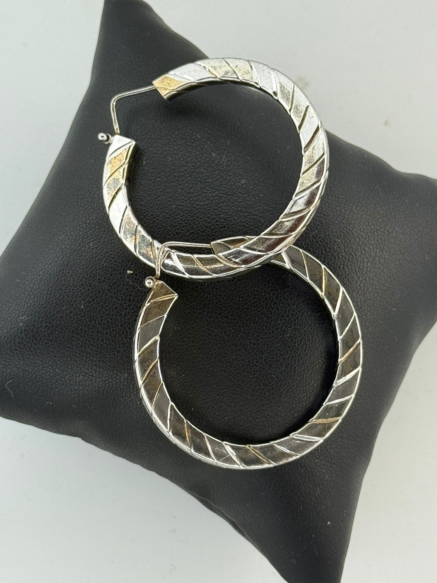 Orecchini Argento 925 Cerchi Seghettati Grandi | Pezzo Unico 5cm