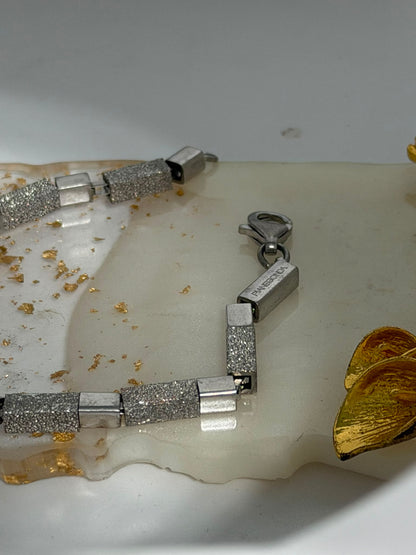 Bracciale in Argento 925 Pepite Lisce e Diamantate Pianegonda – Pezzo Unico