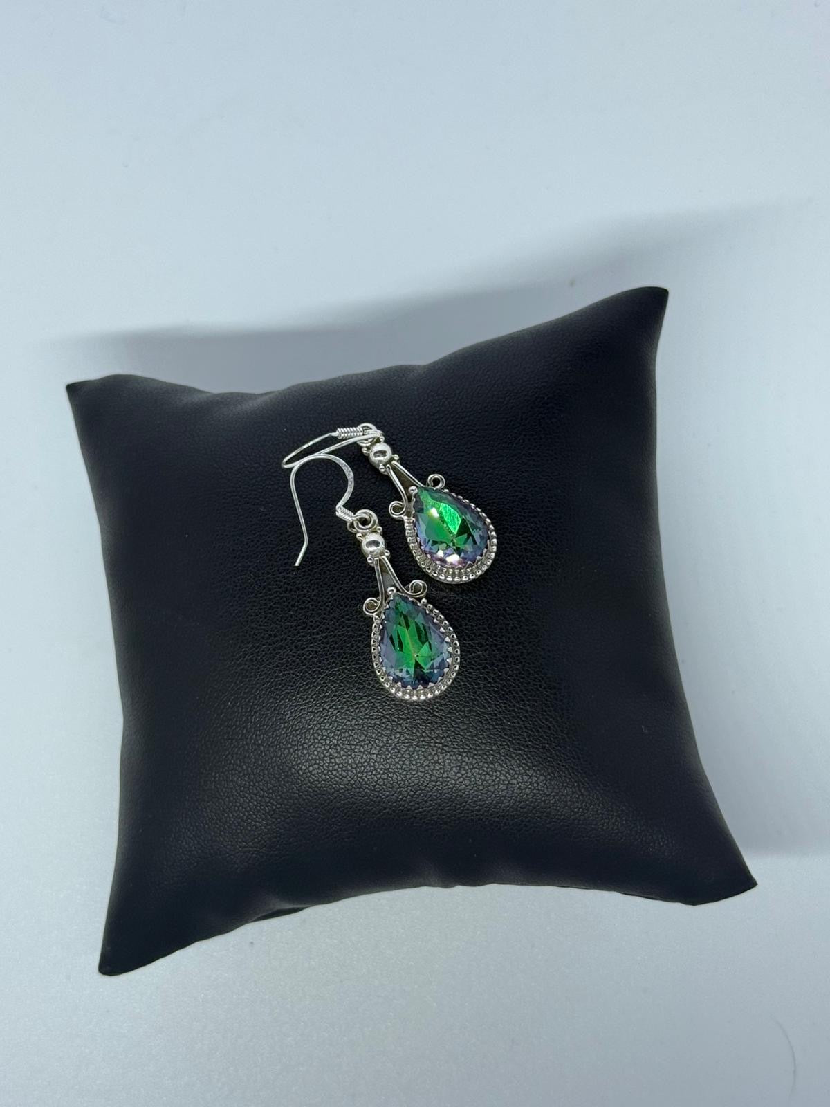 Orecchini in argento 925 topazio mistico