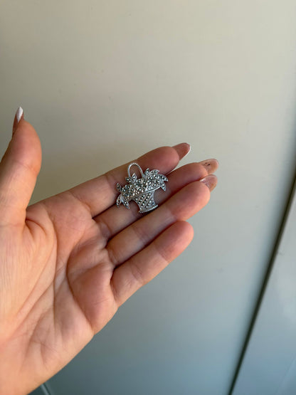 Collana in Argento 925 con Ciondolo Bouquet di Fiori e Pietre Marcasiti – Eleganza Floreale