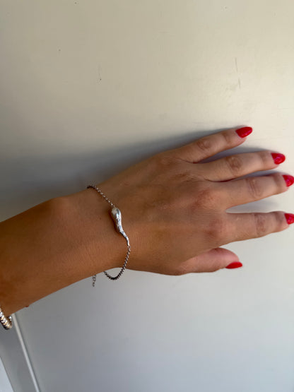 Bracciale in Argento 925 Corno con Stelle – Portafortuna Artigianale