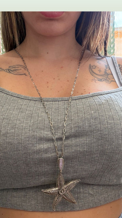 Collana in argento 925 con ciondolo stella marina