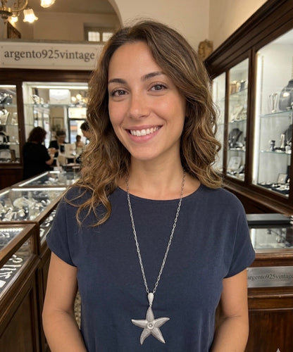 Collana in argento 925 con ciondolo stella marina
