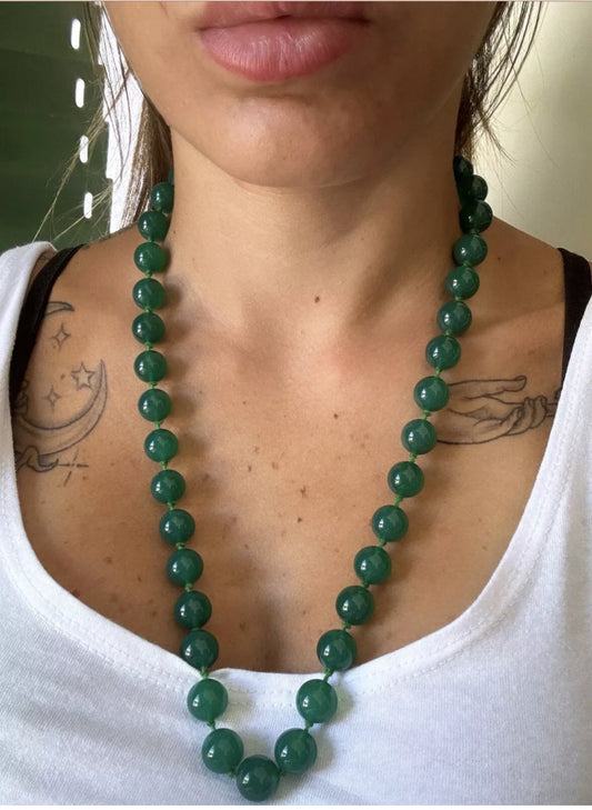 Collana Pietre Giada Verde.