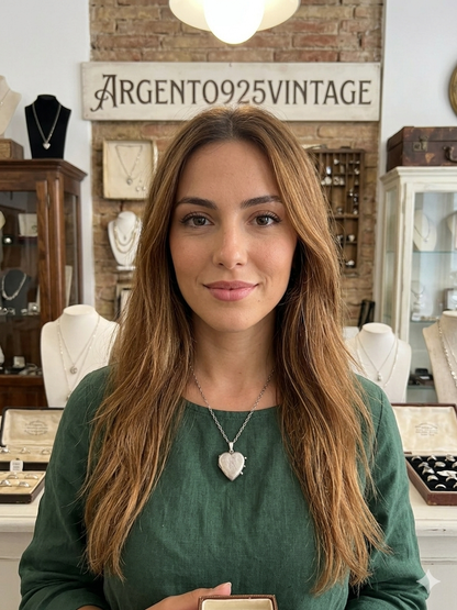 Collana in argento 925 con cuore portafoto