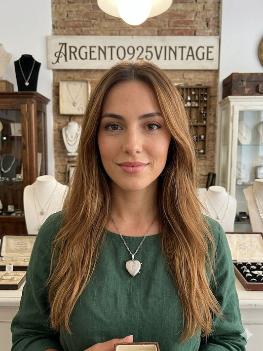 Collana in argento 925 con cuore portafoto