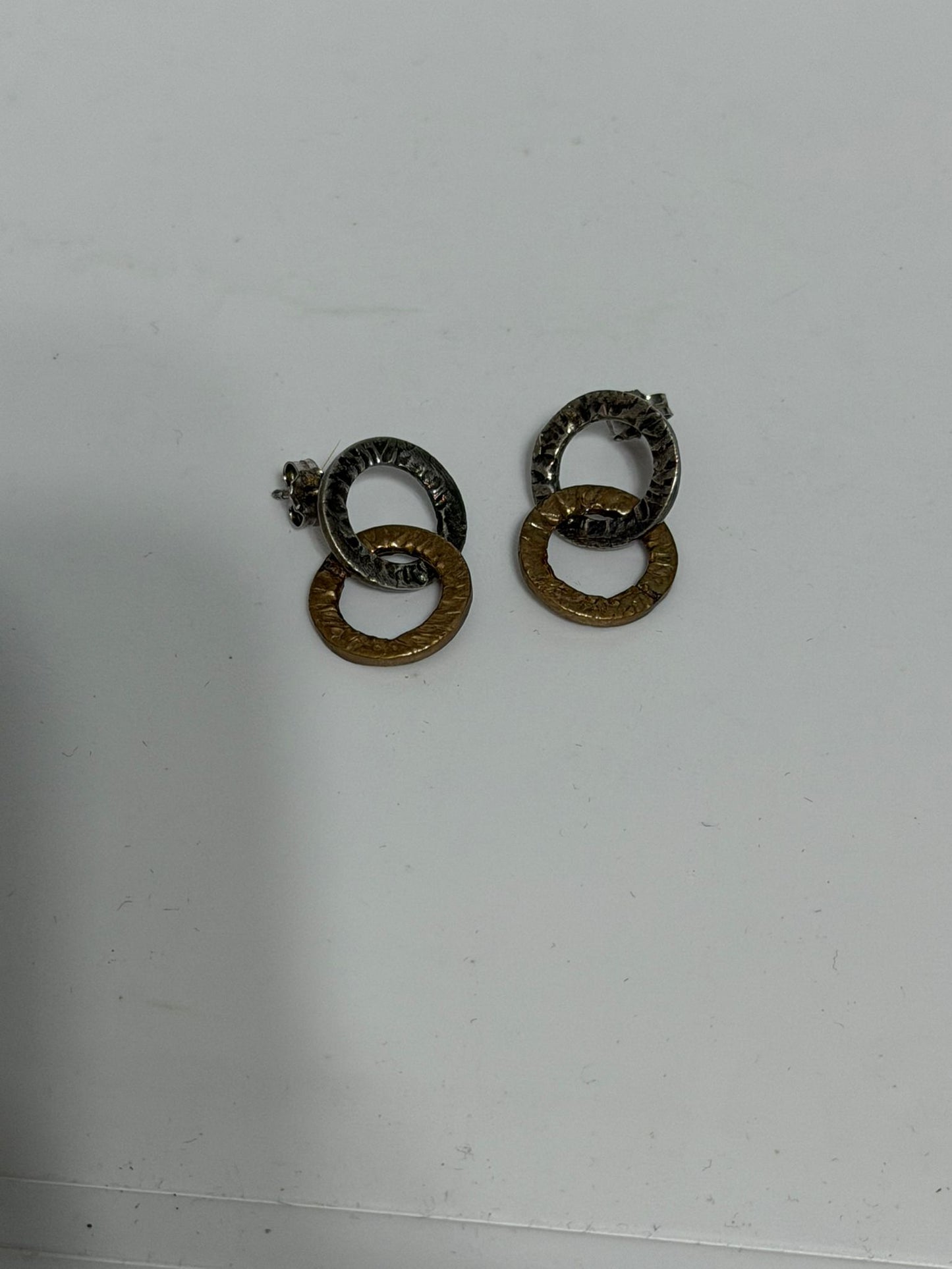 Orecchini a Cerchio in Argento 925 e Bronzo – Bicolore Artigianale