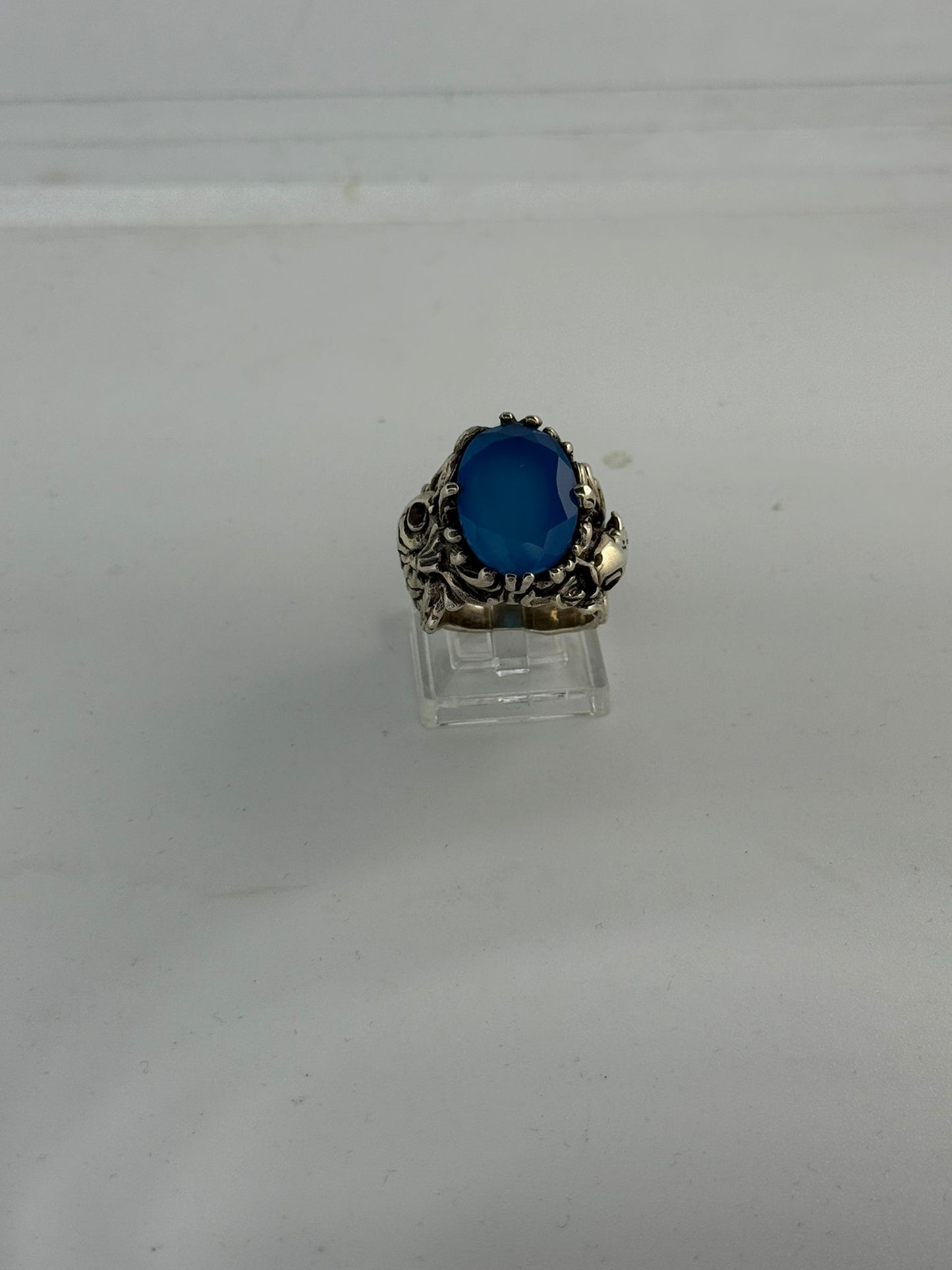 Anello Agata Blu in Argento 925