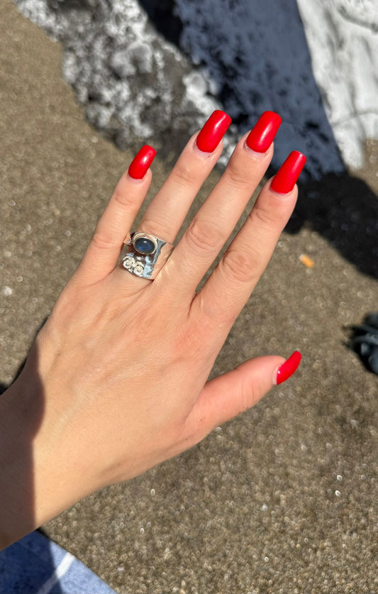 Anello in argento 925 labradorite