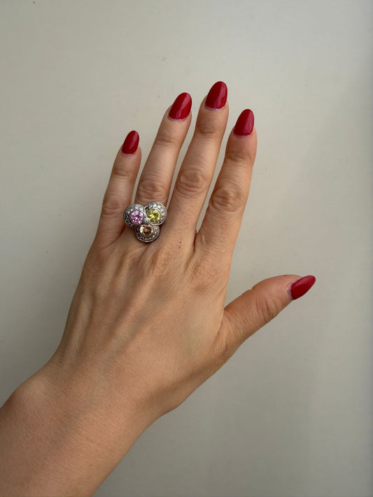 Anello in argento 925 tre pietre – Gioiello artigianale