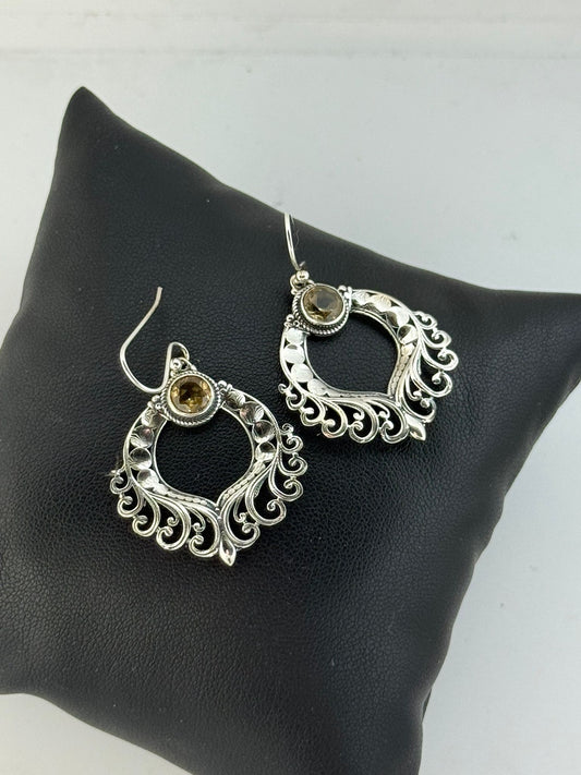 Orecchini in argento 925 citrino giallo