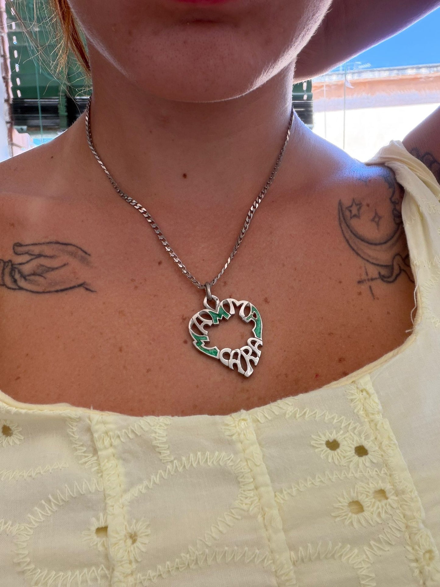Collana in Argento 925 “Cara Mamma” con Ciondolo Smaltato Verde