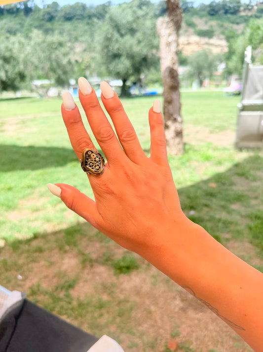 Anello in Argento 925 con Meccanismo Orologio – Design Steampunk