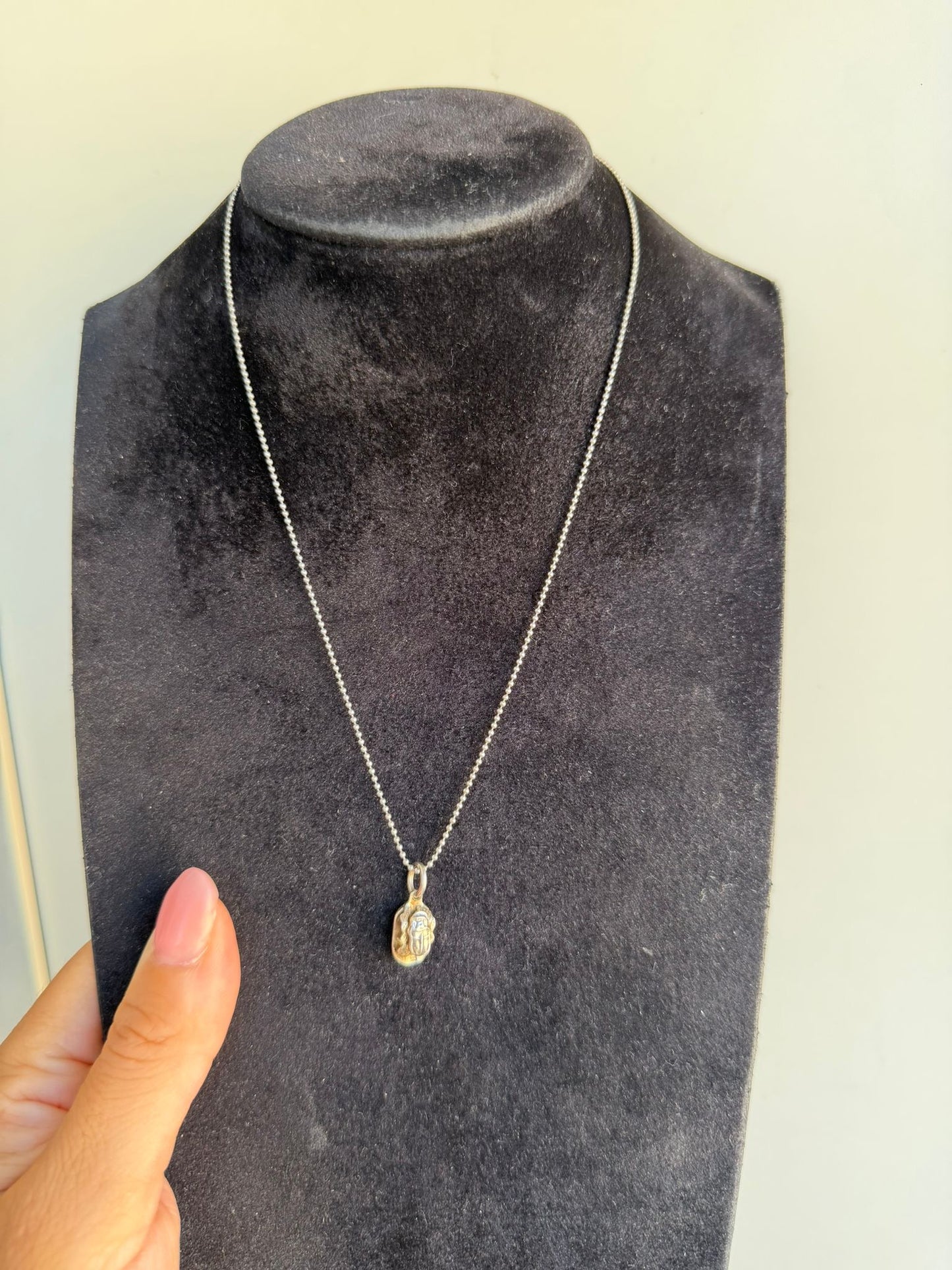 Collana in Argento 925 con Ciondolo Scarabeo