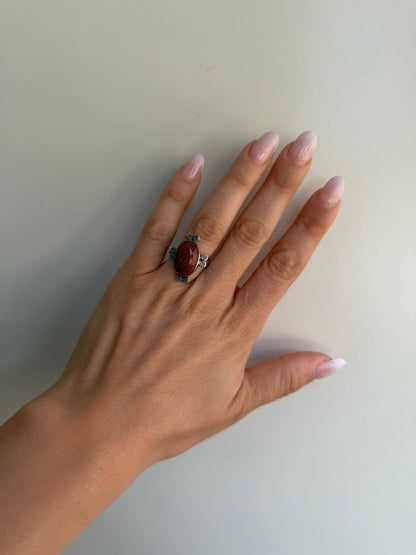 Anello in argento 925 con pietra del sole – Gioiello artigianale italiano
