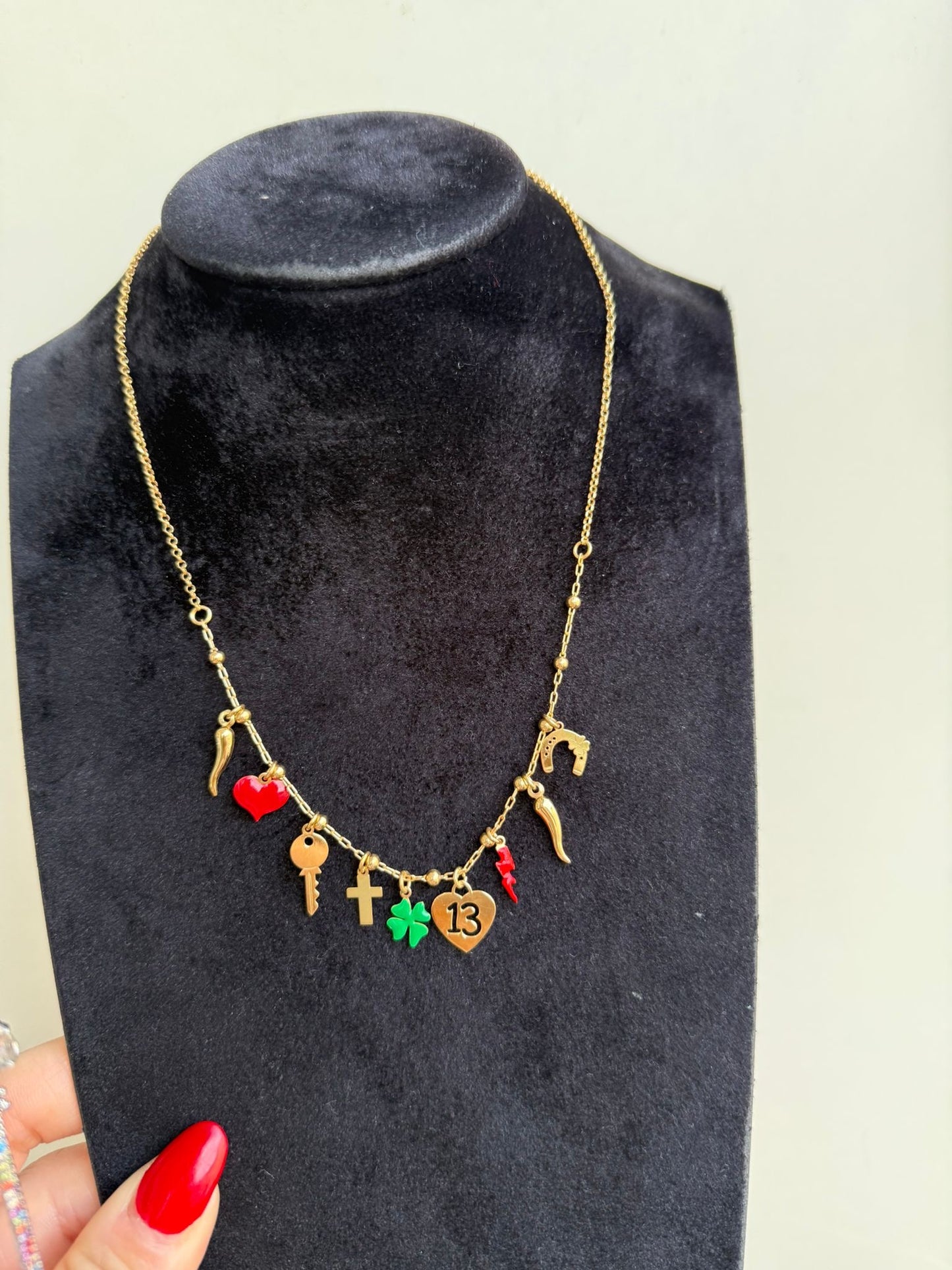 Collana Scaramantica Argento 925 Dorato – Charms Portafortuna Pezzo Unico