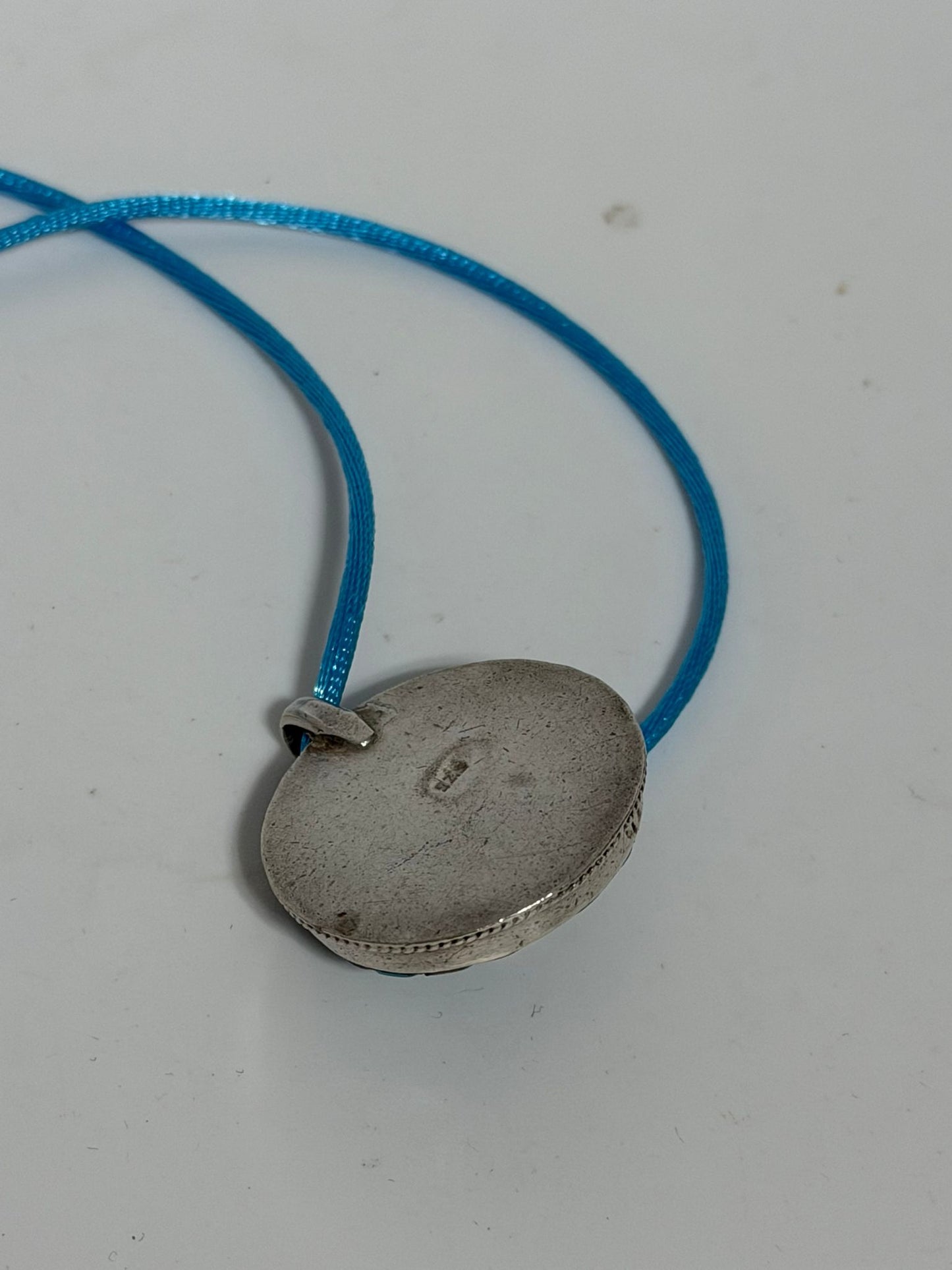 Collana in Argento 925 con Amuleto e Pietre Turchese Naturali
